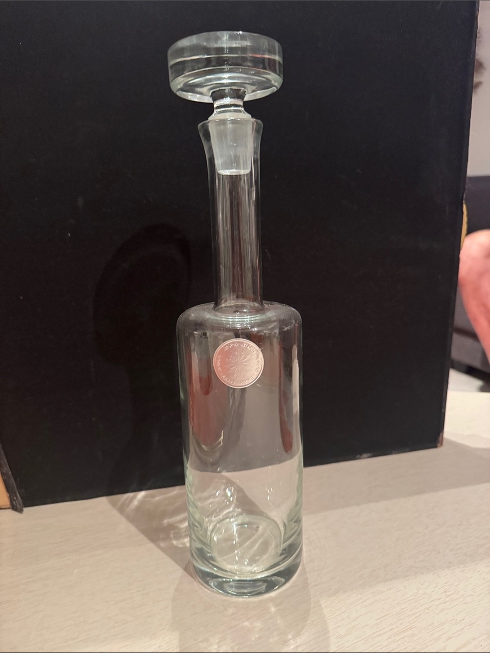 Georg Jensen Crystal Decanter with Silver Medallion